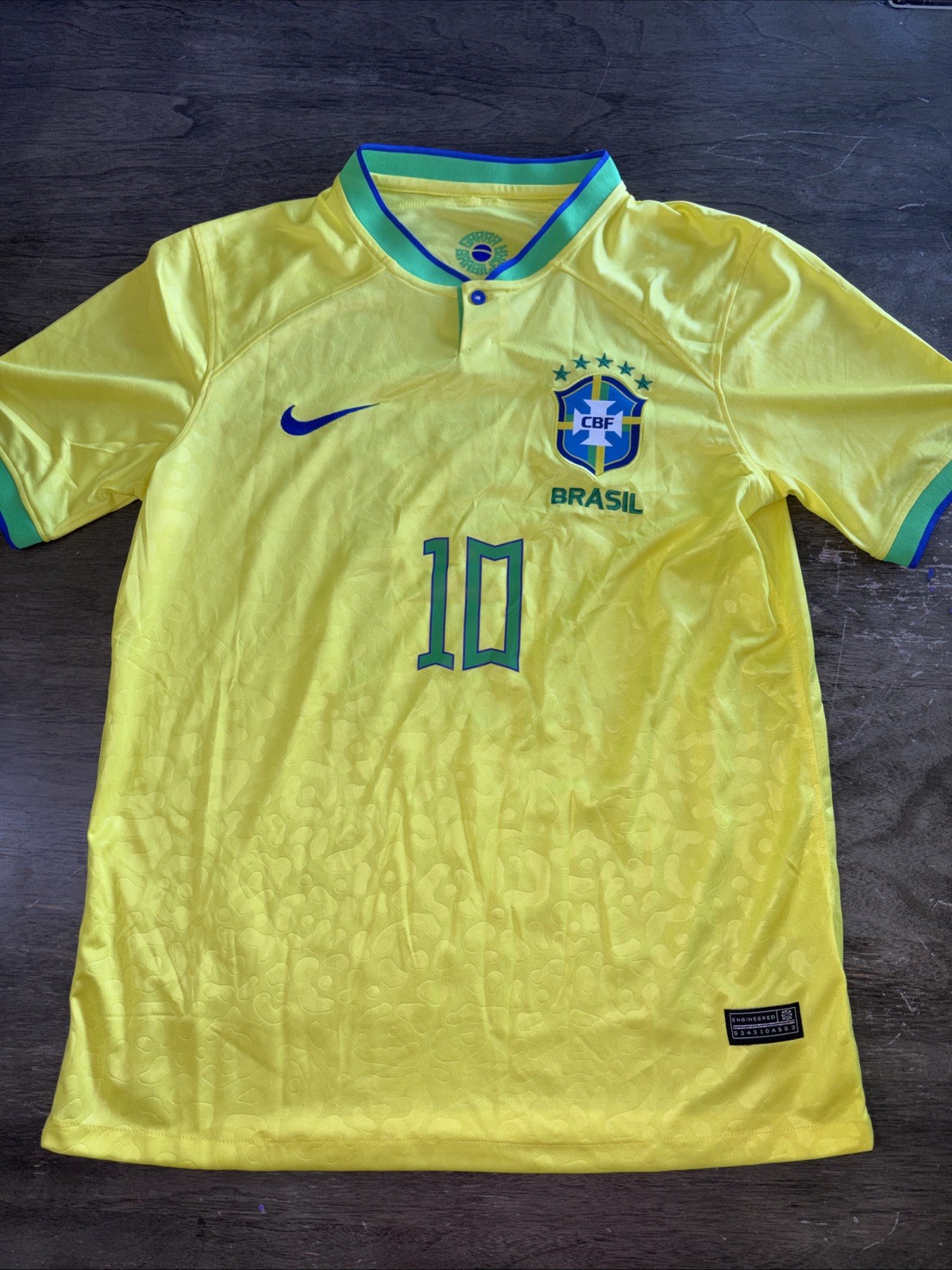 Nike Brazil National Team FIFA World Cup Neymar Jr #10 Yellow Soccer Jersey