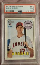 2018 TOPPS HERITAGE #600 SHOHEI OHTANI ROOKIE RC PSA 9