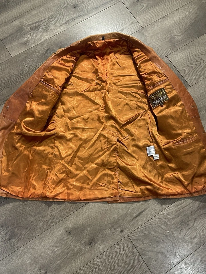 Chaqueta Vaquera Vintage Pioneer Wear Colección Dorada Cuero Occidental Talla L (40) Foto 3 de 4