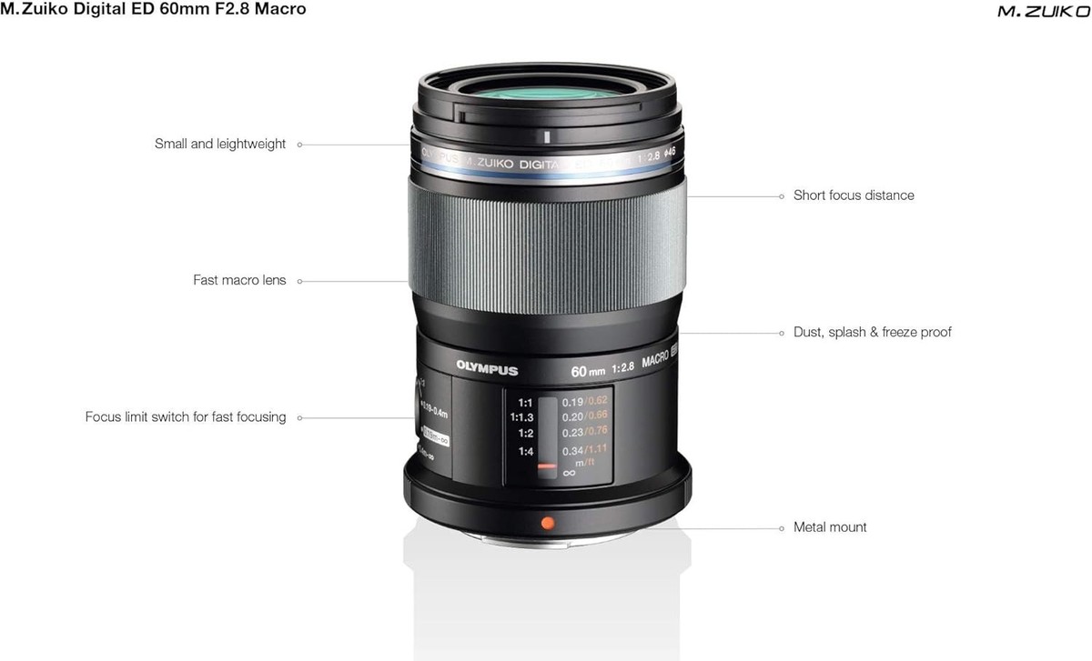 OLYMPUS M.ZUIKO ED 60mm F2.8 Macro ?FBA_EM-M6028 Black New | eBay
