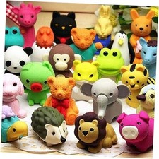 Animal Erasers Desk Pets for Kids Animal Pencil Erasers Bulk Puzzle 60Pcs
