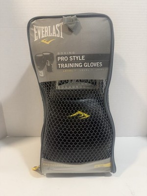 Everlast Pro Style Training Boxing Gloves 14 oz Black w/ Carry Case