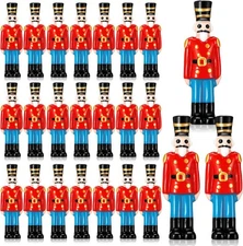 Chunful 24 Pcs Christmas Nutcracker Figurines Mini Resin Nutcracker Soldier Stat