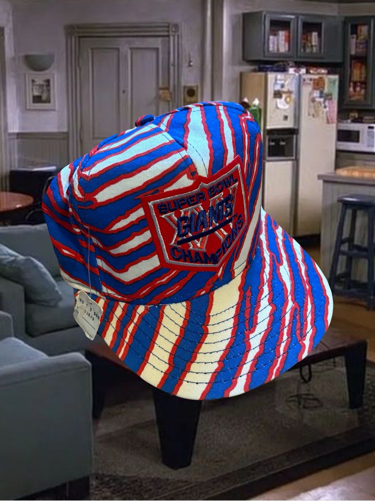 Vintage 1991 NY Giants Super Bowl XXV Zubaz Snapback NFL Champions Hat