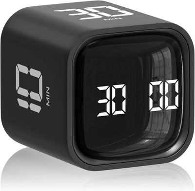 Cube Pomodoro Timer, Desk Productivity Timer 5/10/30/60 Minutes & Black