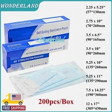 200*Self-sealing Sterilization Pouch Bags Dental Disposable Sterilizer Bag Pouch