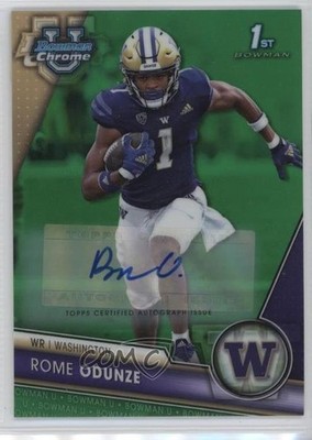 2023 Bowman U Chrome Prospect Green Refractor 44/99 Rome Odunze #138 Auto o1u