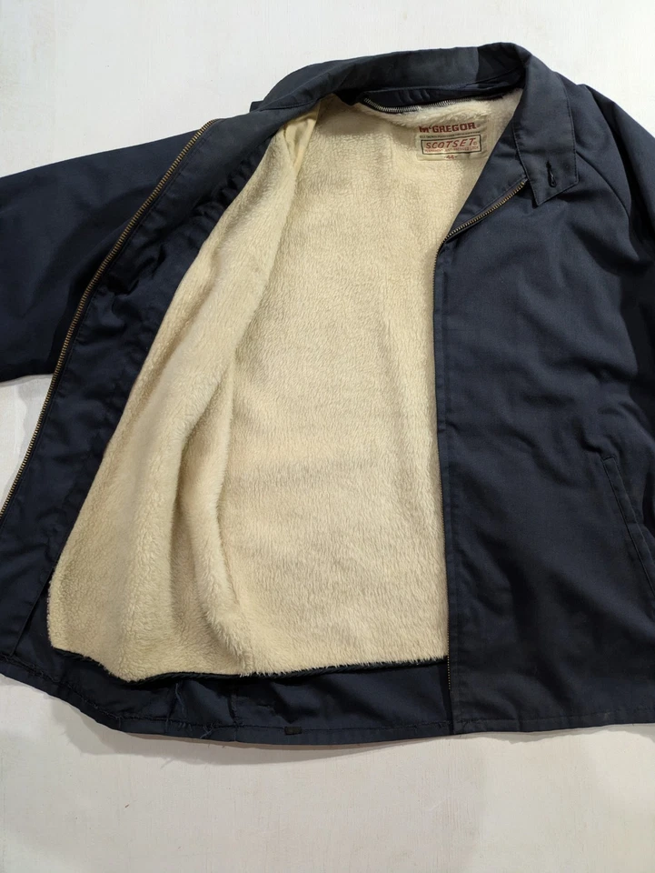Jaqueta de Trabalho Vintage Anos 80 McGregor Scotset - Forrada Sherpa - 44R - Azul - Imagem 4 de 4