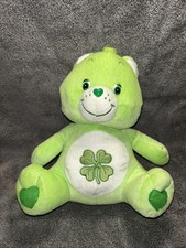 Care Bears Good Luck Bear Plush 13" Stuffed Animal Green 2002