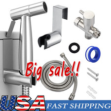 Toilet Shattaf Adapter Hose Bidet Spray Stainless Steel Handheld Shower Head US