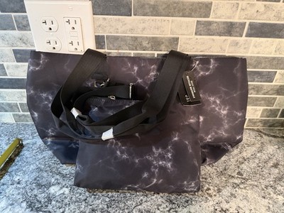 2 Piece SET - INC recycled materials women's LG tote bag + pouch  MARBLE ~
