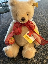 Vintage Steiff #0201/26 Original Teddybear, Made in Austria, gold. Rare.