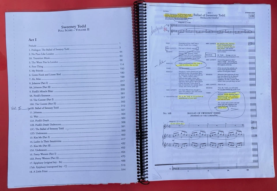 Stephen Sondheim Sweeney Todd Conductor Copy 2017 New Orleans Opera Production - Image 3 of 4