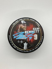 FLORIDA PANTHERS SAM BENNETT SIGNED 25’ SC CONN SMYTHE PUCK JSA WITNESS COA