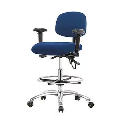 Ergonomic Chair, Adjustable Arms, 26-1/4'' To 36'' Height, Blue,
