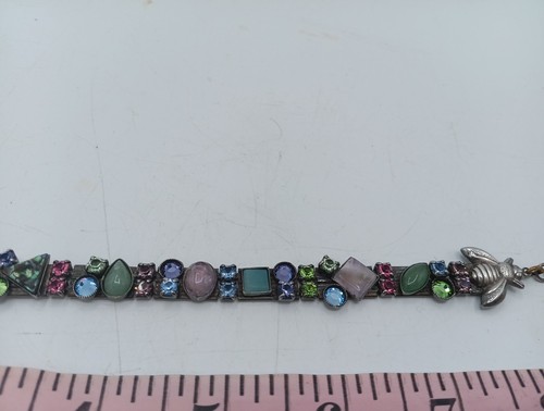 Mary DeMarco Bee Crystal Rhinestone Tennis Bracelet Bold Multi Color 7-8.5” - Picture 3 of 10