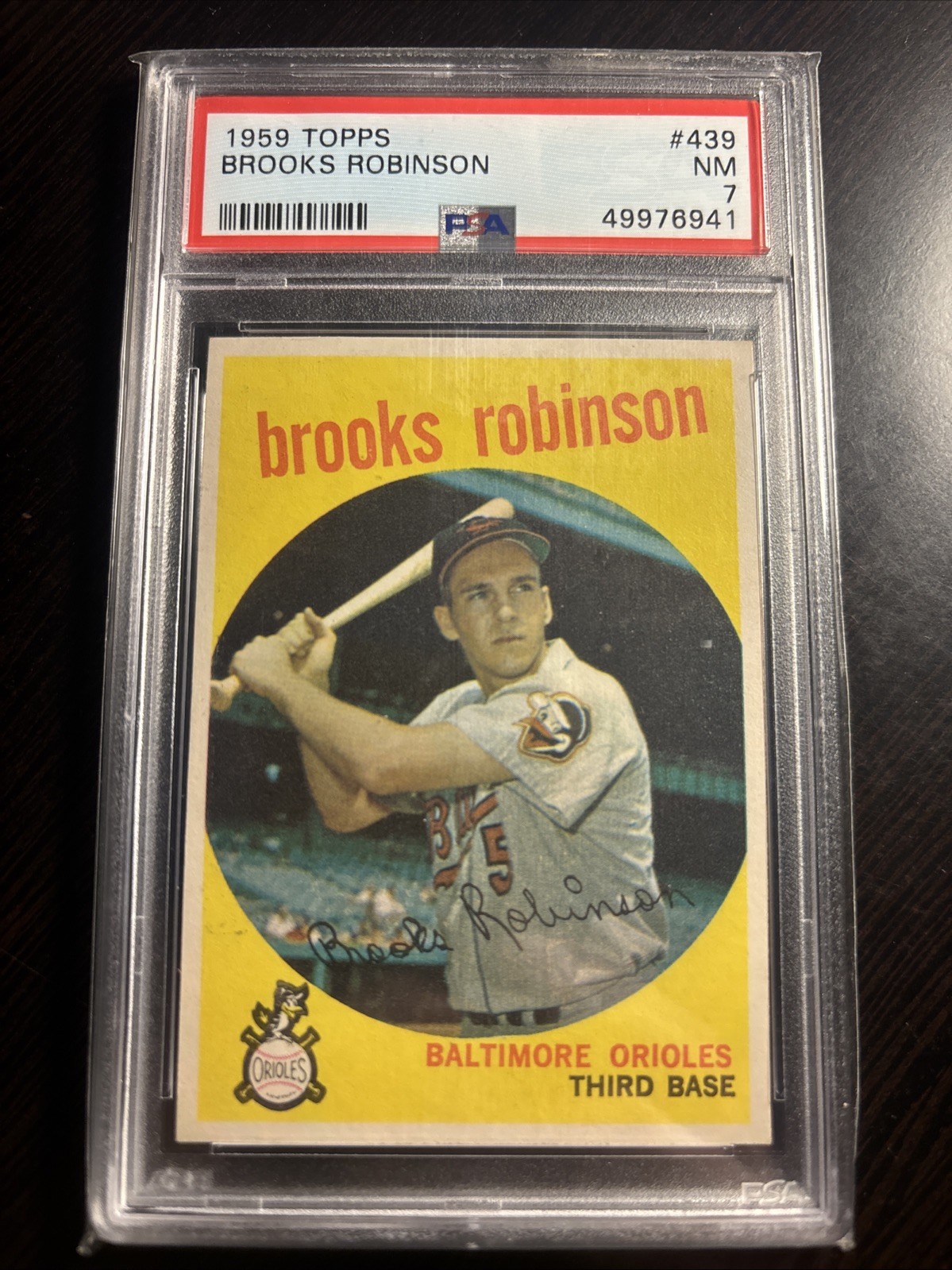 1959 Topps - Brooks Robinson #439 PSA 7 New Label- HOF!