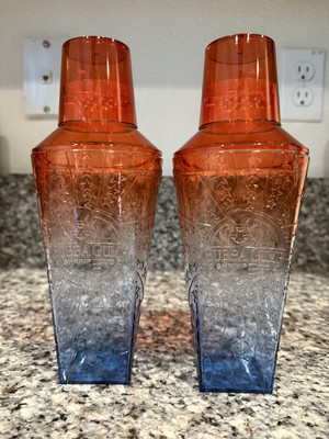 NEW! Set of Two Bubba Gump Cocktail Shaker Red White Blue Plastic America July 4