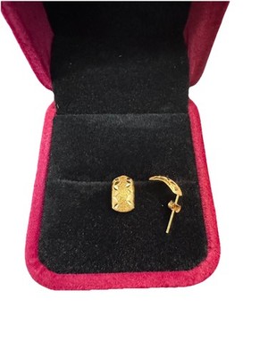 Neue echte 18K halbrunde Gold Ohrstecker gemarkt 18K (K750)