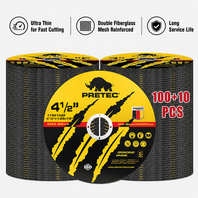 110Pack 4-1/2'' x .040'' x 7/8'' Cut off Wheels Stainless Steel Metal Cutting Discs