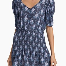 Loveshackfancy Brickell Blue Floral Mini Dress Size S