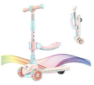Volpam Kids Kick Scooter, 5.5 Solid Tire, Dual Braking, 5-8Miles, Pink