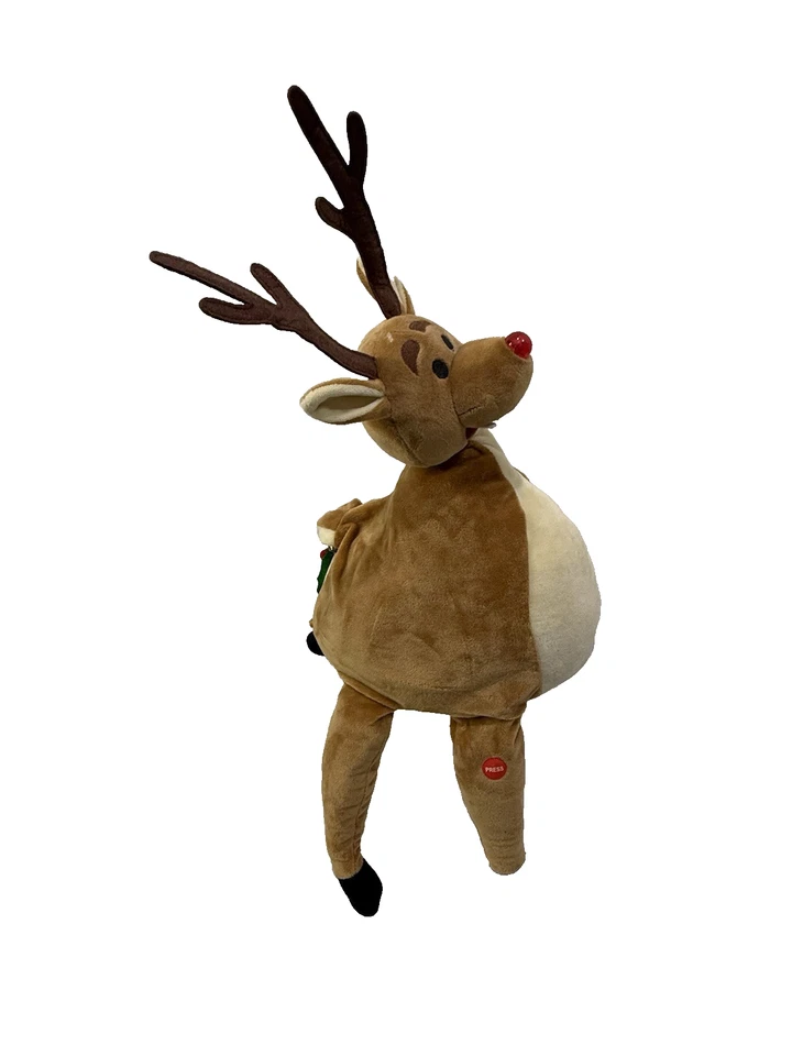 SOMBRERO NARIZ ROJA DE PELUCHE RENO Divertido Adulto Peluche Navidad Gorra Rudolph Gag Foto 4 de 4