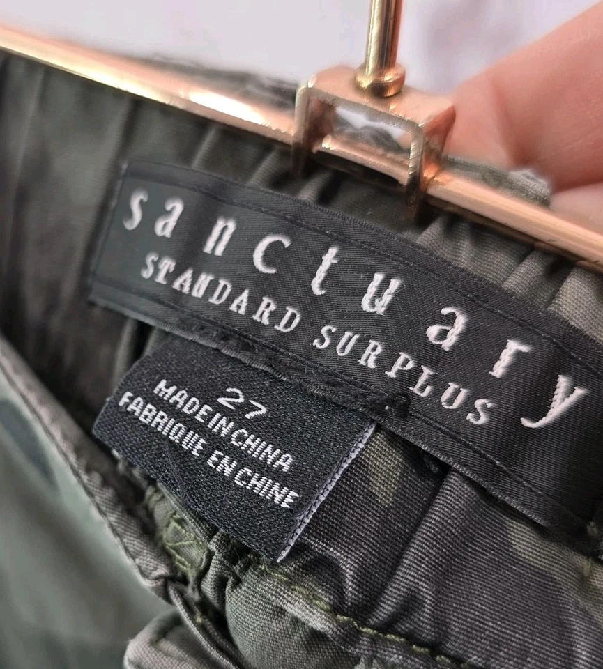 Anthropologie Shorts Womens 27 Camo High Rise Cuffed Sanctuary Military Army - Image 3 of 4