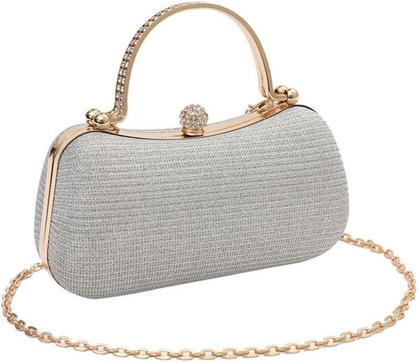 Clutch Damen Abendtasche Klein Elegant Handtasche Glitzer Hochzeit Braut-image