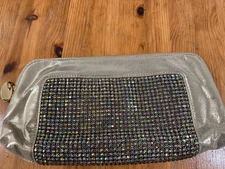 Deux Lux Rhinestone Crystals Gold Clutch Bag