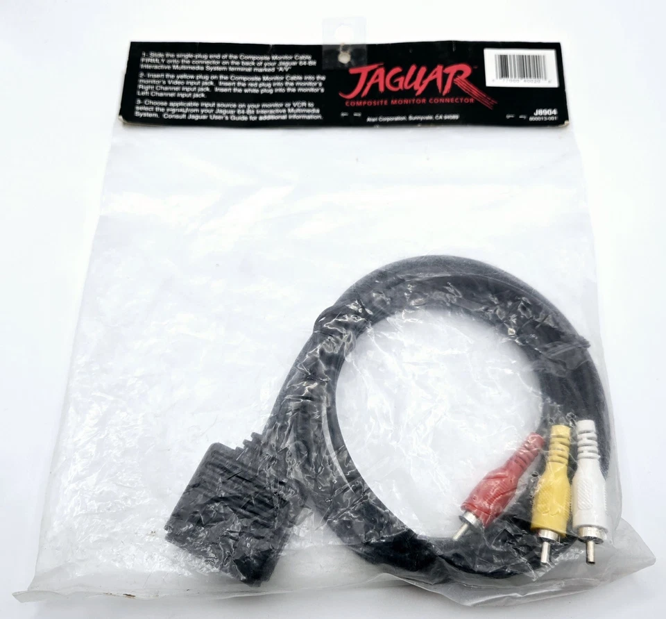 Audio/Video(AV) Composite Cable For The Atari Jaguar NEW SEALED - Authentic - Image 2 of 4