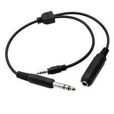 6.35mm TRS Male to 1/4 TRS Female Stereo Headphone Y Splitter Extension Cable