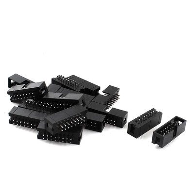 17 Pieces 2.54mm 16Pin Male Straight JTAG Header Connector for Flat Ribbon Cable