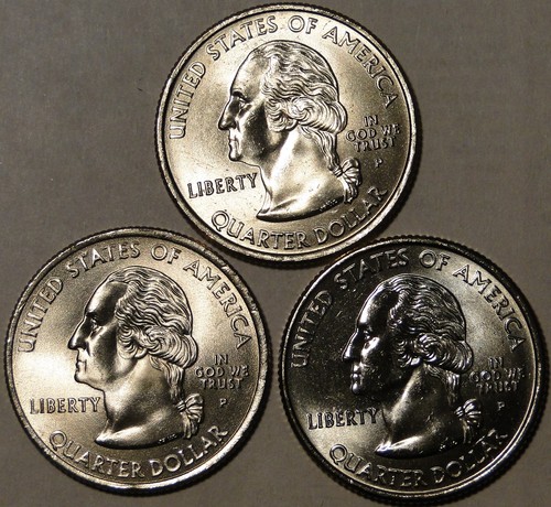 BU United States 2005 Minnesota Oregon West Virginia 3x quarter 25 cent coins P - Picture 2 of 2