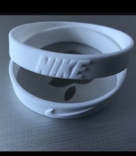 2 Nike Silicone Wristband Bracelet / White with White
