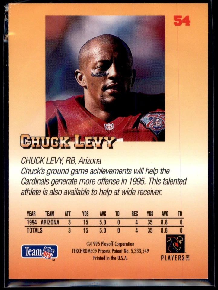 Chuck Levy #54 1995 Playoff Prime - Image 2 of 2