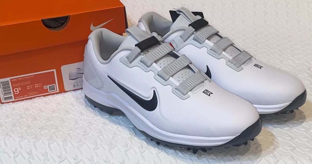 zwaard Traditioneel Voorlopige NIKE Tiger Woods TW71 Fast Fit White Black Grey Golf Shoes Cleats NIB Mens  9.5 | eBay