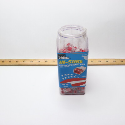 (250-Pk) Ideal Push-In Wire Connector 2 Port 20- 12 AWG Red 30-1032J 