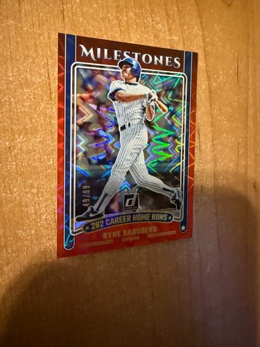 2025 Donruss Baseball - Ryne Sandberg - Red Xplosion Milestones Insert #d /99 - 第 6/8 張圖片