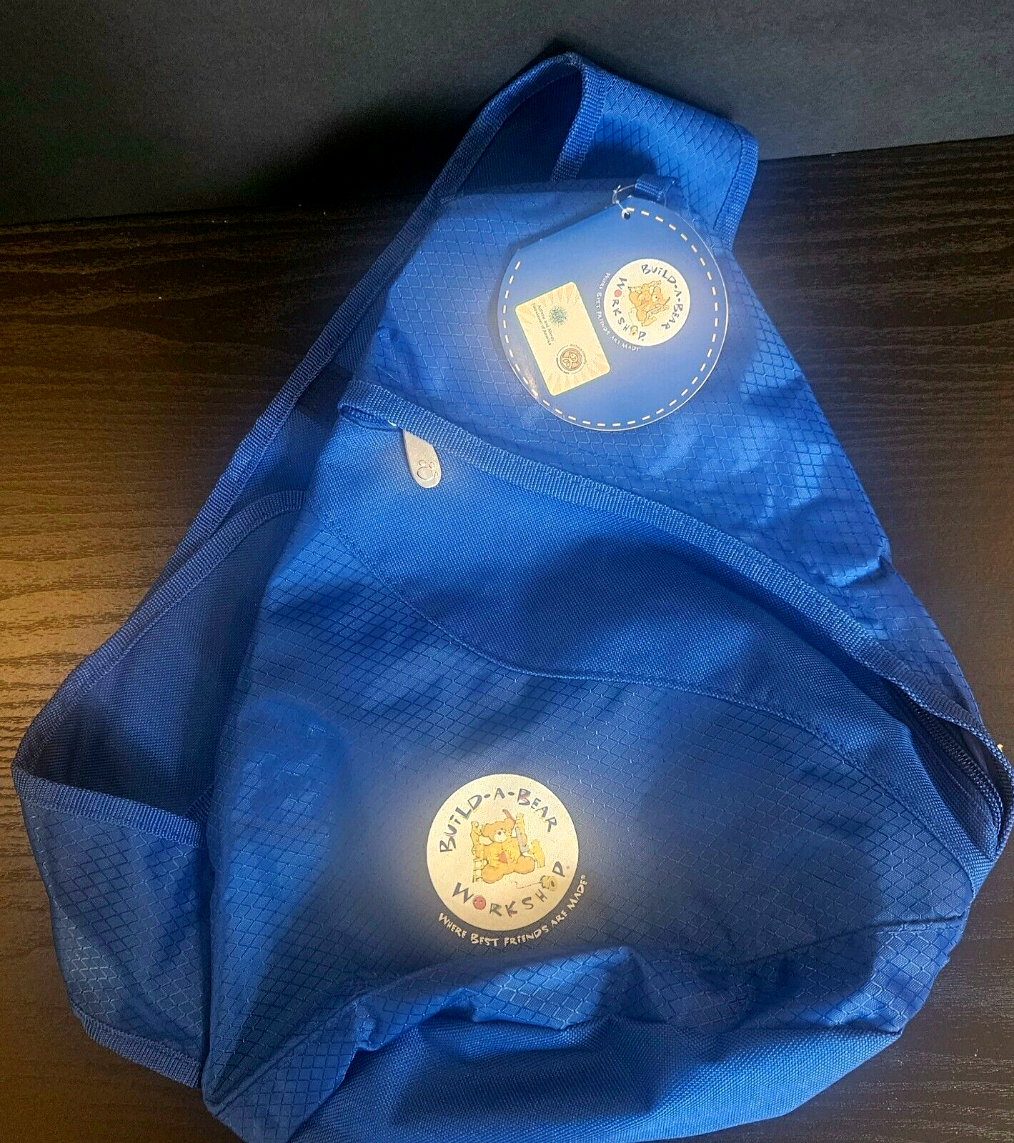 Build a Bear Workshop Blue Backpack Shoulder Sling Carrier 2006 Travel Pouch