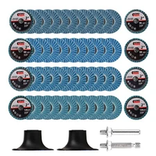 50 PCS 2 Inch Flap Disc for Die Grinder Sanding Disc & Holder, 36/60/80/120 Grit