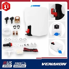 Universal Kit Washer Fluid Reservoir Bottle Windshield 12V Pump Switch Nozzle