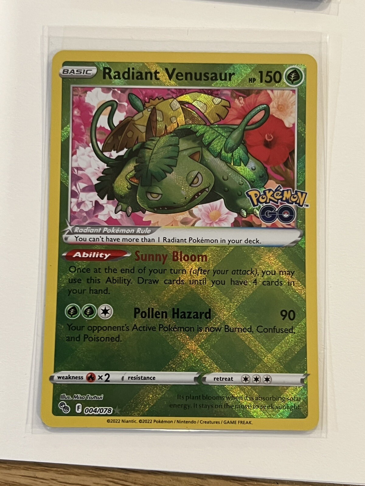 Radiant Venusaur Pokemon GO 004/078 Holo Radiant Rare Pokemon TCG NM eBay