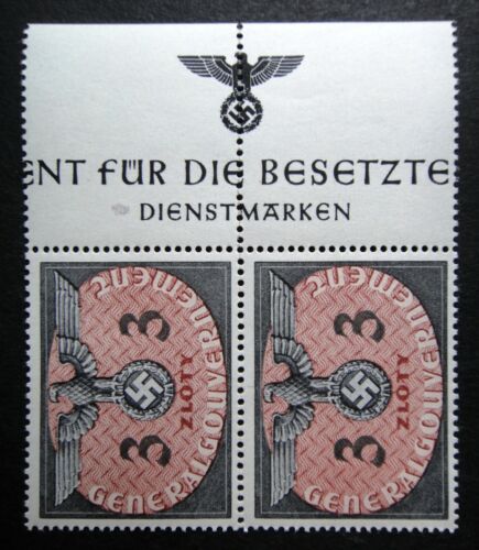 Germany Nazi 1940 Stamps MNH Swastika Eagle Pair 3z Generalgouvernement WWII Thi