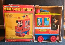 Modern Toys Mickey Mouse Latta Tin Toy Vintage Trolley Disney Horikawa