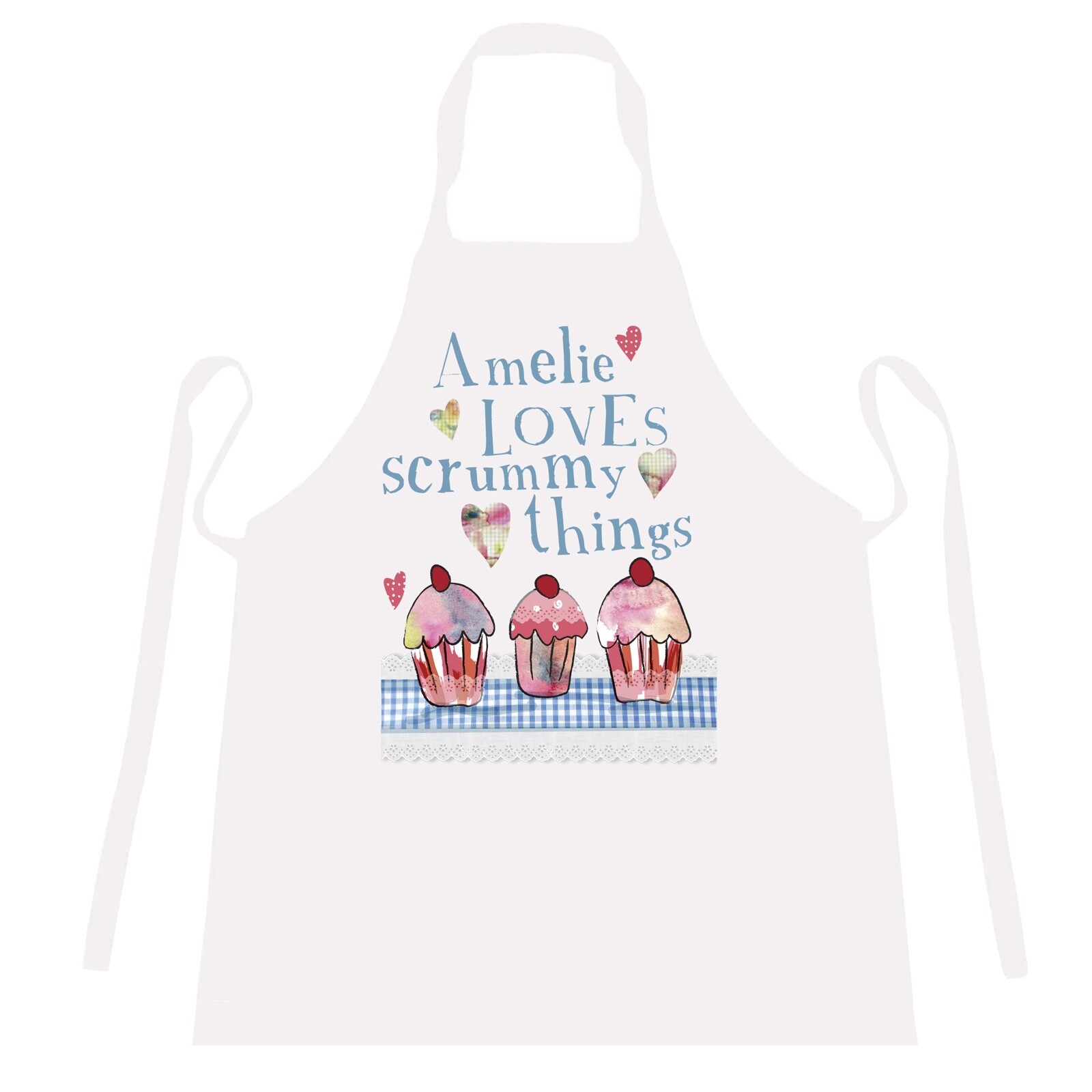 Image Personalised Loves Scrummy Things Cooking Apron - Men Womens & Childrens Baking