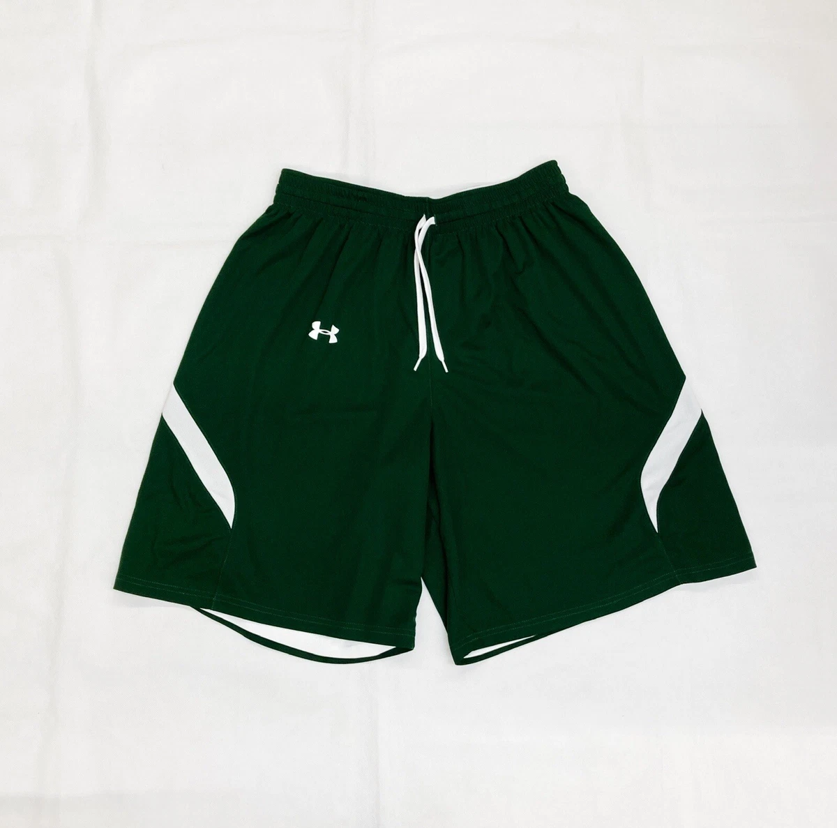 Under Armour Stock Clutch Reversible Basketball Short Men's Large Green  White