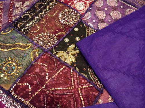 60" EXQUISITE VINTAGE HOME DÉCOR SARI SEQUIN TAPESTRY THROW TABLE RUNNER LINEN - Bild 9 von 11
