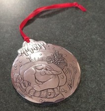 Aluminum Wendell August Snowman Christmas Ornament