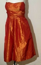 Women Orange Silk Satin Dress Jenny Yoo 4 XS Party Lined Cocktail Party 